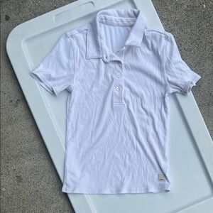 Vuori White Short Sleeve Polo Ribbed Tee XS